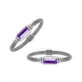 AB-1288-AM Sterling Silver Bracelet With Amethyst Q.
